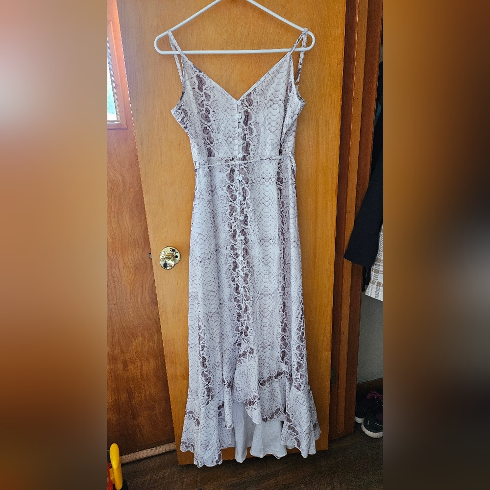Snake Skin Pattern Flare Dress